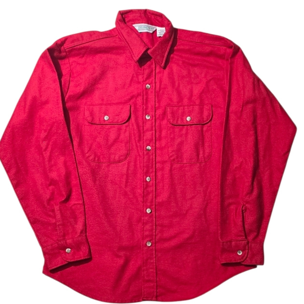 Field & Stream Men’s Large Red Flannel Shirt Made in USA 100% Cotton